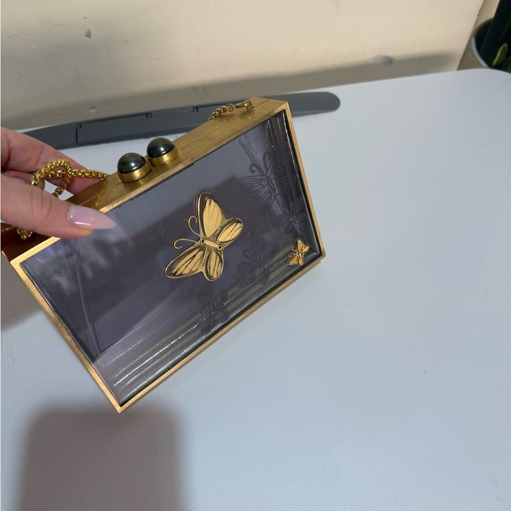 Thale Blanc - Flutter of Hope Clutch with a Gold Butterfly Design. - Picture 7 of 13